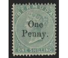 SG17. 1875 (11 Mar) 1d on 1/- Green. Brilliant fresh...